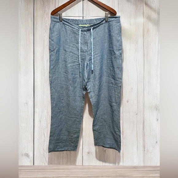 BODEN 100% linen Heather blue pants size 14R EUC - Picture 1 of 6